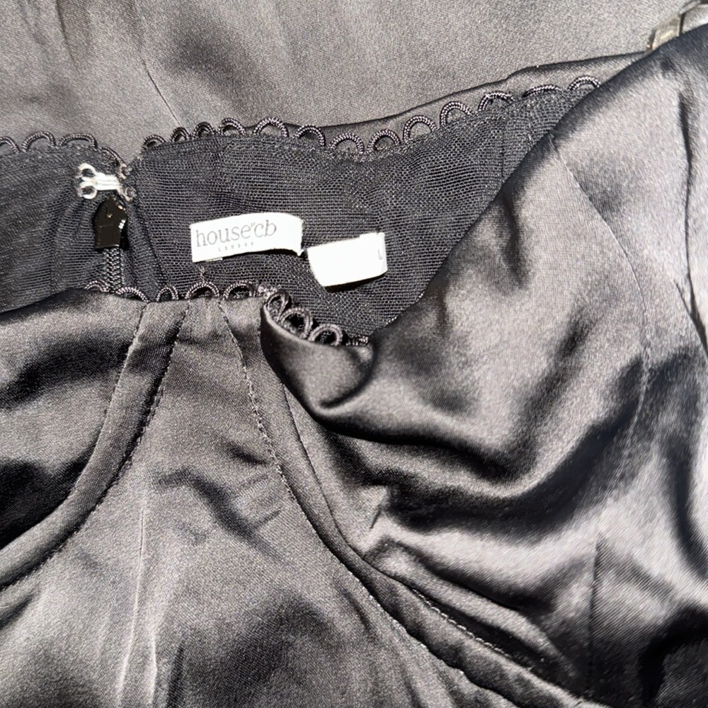 NWOT HOUSE OF CB Stefania Black Corset Maxi Dress sz L - Picture 6 of 9